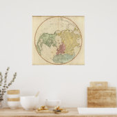 Noordelijke Hemisphere-kaart Poster (Keuken)