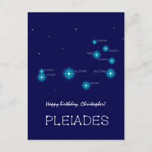 Noordelijke Hemisphere Pleiades Star Formation Briefkaart