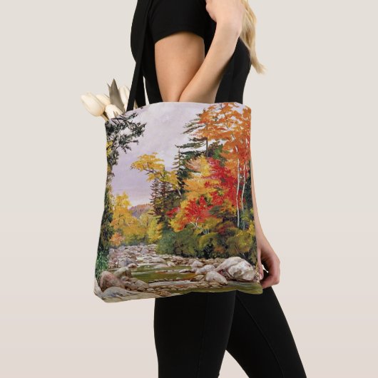 Noordelijke - herfstgewonden, witte bergen, tote bag (Dichtbij)