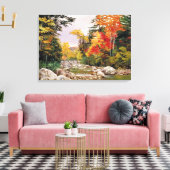 Noordelijke - herfsttint, witte bergen canvas afdruk (Insitu (Woonkamer))