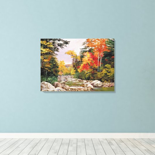 Noordelijke - herfsttint, witte bergen canvas afdruk (Insitu (Houten vloer))