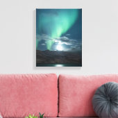 Noordelijke hooglichten, volle maan canvas afdruk (Insitu (Woonkamer))