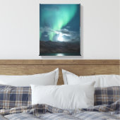Noordelijke hooglichten, volle maan canvas afdruk (Insitu (Slaapkamer))