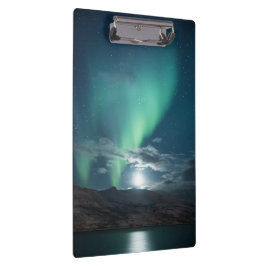 Noordelijke hooglichten, volle maan klembord