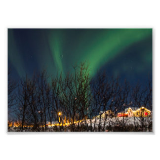 Noordelijke hoogten - Aurora Borealis IJsland Foto Afdruk