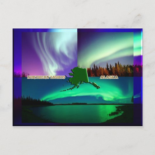 Noordelijke hoogten van Alaska Collage Briefkaart (Voorkant)