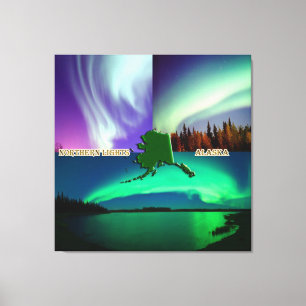 Noordelijke hoogten van Alaska Collage Canvas Afdruk