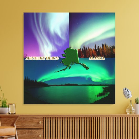 Noordelijke hoogten van Alaska Collage Canvas Afdruk (Insitu (Woonkamer))