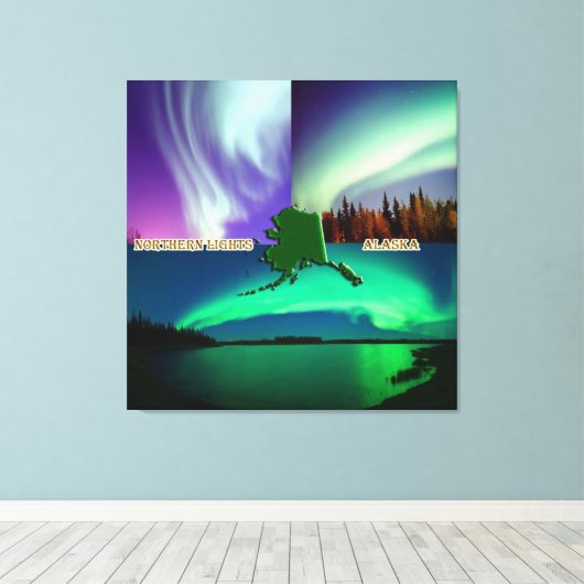 Noordelijke hoogten van Alaska Collage Canvas Afdruk (Insitu (Houten vloer))