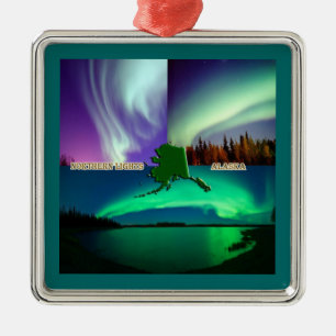 Noordelijke hoogten van Alaska Collage Metalen Ornament