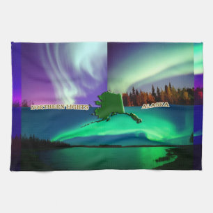 Noordelijke hoogten van Alaska Collage Theedoek