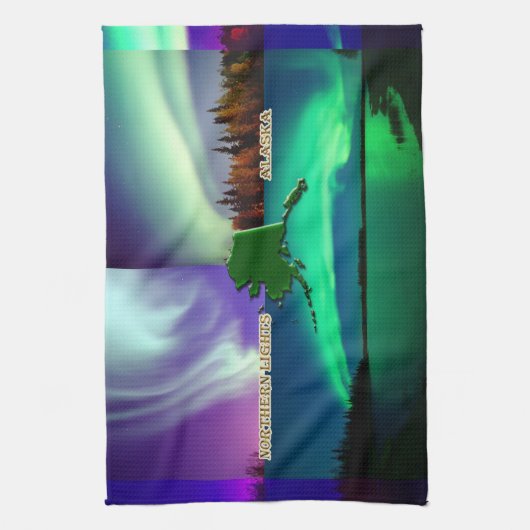Noordelijke hoogten van Alaska Collage Theedoek (Verticaal)