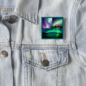 Noordelijke hoogten van Alaska Collage Vierkante Button 5,1 Cm (In situ)