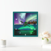 Noordelijke hoogten van Alaska Collage Vierkante Klok (Huis)