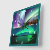 Noordelijke hoogten van Alaska Collage Vierkante Klok (Hoek)