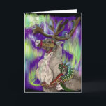 Noordelijke Kaart Wonders~Greeting<br><div class="desc">Noordelijk is benieuwd! Het Rendier van de kerstman kijkt omhoog aan de hemel om de noordelijke lichten te zien! met lege ruimtebinnenkant zodat kunt u de vakantiewensen aanbrengen u:) Kunst Copyright aan Kuiper Erin wenst</div>
