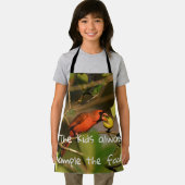 noordelijke kardinaal bemonstering wat fruit schort (Insitu)