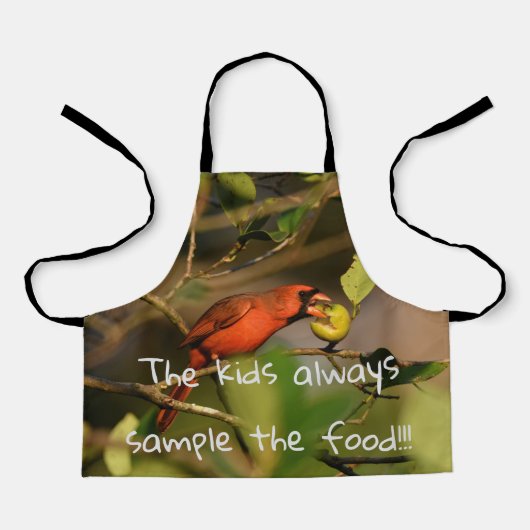 noordelijke kardinaal bemonstering wat fruit schort (Voorkant)
