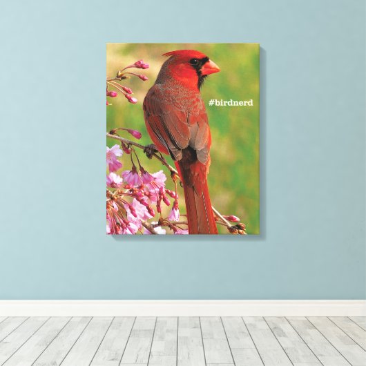 noordelijke kardinaal canvas afdruk (Insitu (Houten vloer))