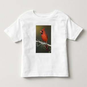 Noordelijke Kardinaal, Cardinalis cardinalis, mann Kinder Shirts