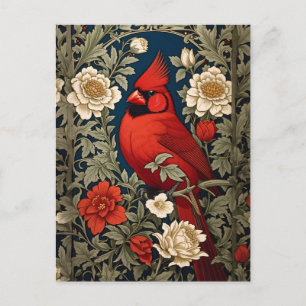 Noordelijke kardinaal Floral William Morris geïnsp Briefkaart