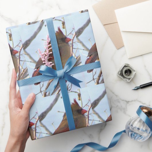 Noordelijke kardinaal foto inpakpapier