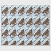 Noordelijke kardinaal foto inpakpapier (Vlak)