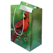 Noordelijke Kardinaal Gift Bag Medium Cadeauzakje (Voorkant Gekanteld)