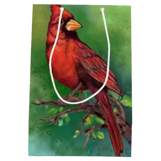 Noordelijke Kardinaal Gift Bag Medium Cadeauzakje (Achterkant)