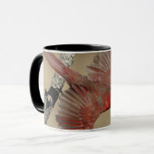 noordelijke kardinaal in de vlucht mok (Voorkant links)