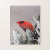 noordelijke kardinaal in een boom legpuzzel (Verticaal)