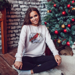 Noordelijke Kardinaal in sneeuwsweatshirt Trui