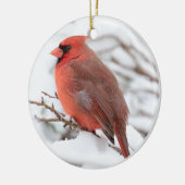 Noordelijke kardinaal | Keramisch Ornament (Links)