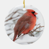 Noordelijke kardinaal | Keramisch Ornament (Achterkant)