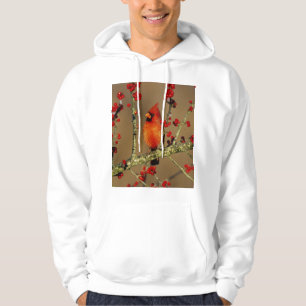 Noordelijke Kardinaal mannetje zit, IL Hoodie
