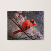 Noordelijke Kardinaal Ohio Rode Vogel Puzzel Legpuzzel (Horizontaal)