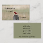 Noordelijke kardinaal op een hek visitekaartje (Voorkant / Achterkant)