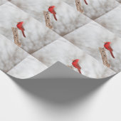 Noordelijke Kardinaal op een tak Cadeaupapier (Hoek)