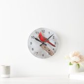 Noordelijke Kardinaal op een tak Ronde Klok (Huis)