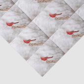 Noordelijke Kardinaal op een tak Tissuepapier (Detail)