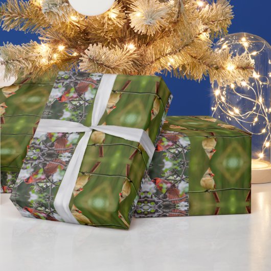 Noordelijke kardinaal Pair Cadeaupapier (Feestdagen)