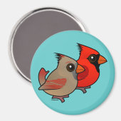 Noordelijke kardinaal Pair Magneet (Voorkant / Achterkant)
