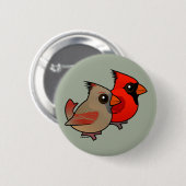 Noordelijke kardinaal Pair Ronde Button 5,7 Cm (Voorkant /achterkant)
