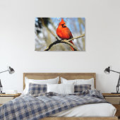 Noordelijke Kardinaal Portret Canvas Print (Insitu (Slaapkamer))