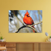 Noordelijke Kardinaal Portret Canvas Print (Insitu (Woonkamer))