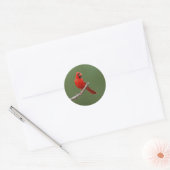noordelijke kardinaal ronde sticker (Envelop)
