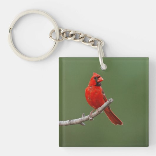 noordelijke kardinaal sleutelhanger (voorkant)