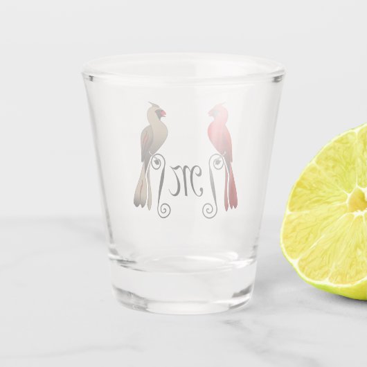 Noordelijke kardinaal SongBird Shot Glas (Achterkant)
