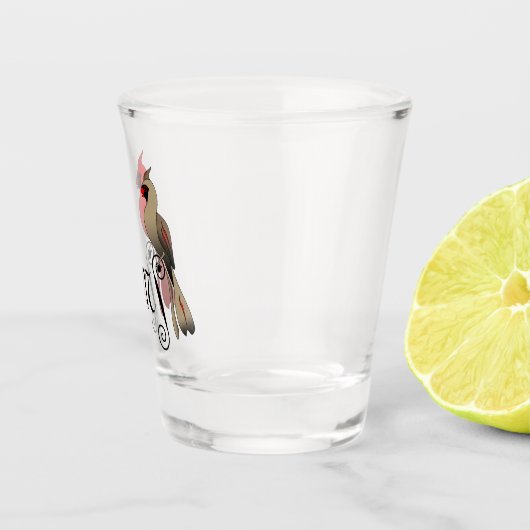 Noordelijke kardinaal SongBird Shot Glas (Rechts)