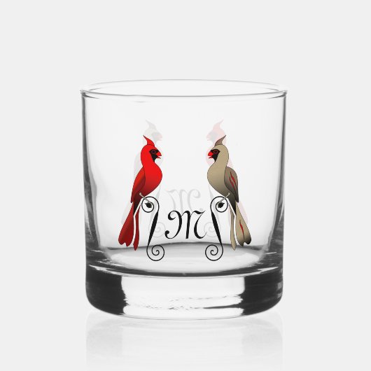 Noordelijke kardinaal SongBird Whisky Glas (Achterkant)